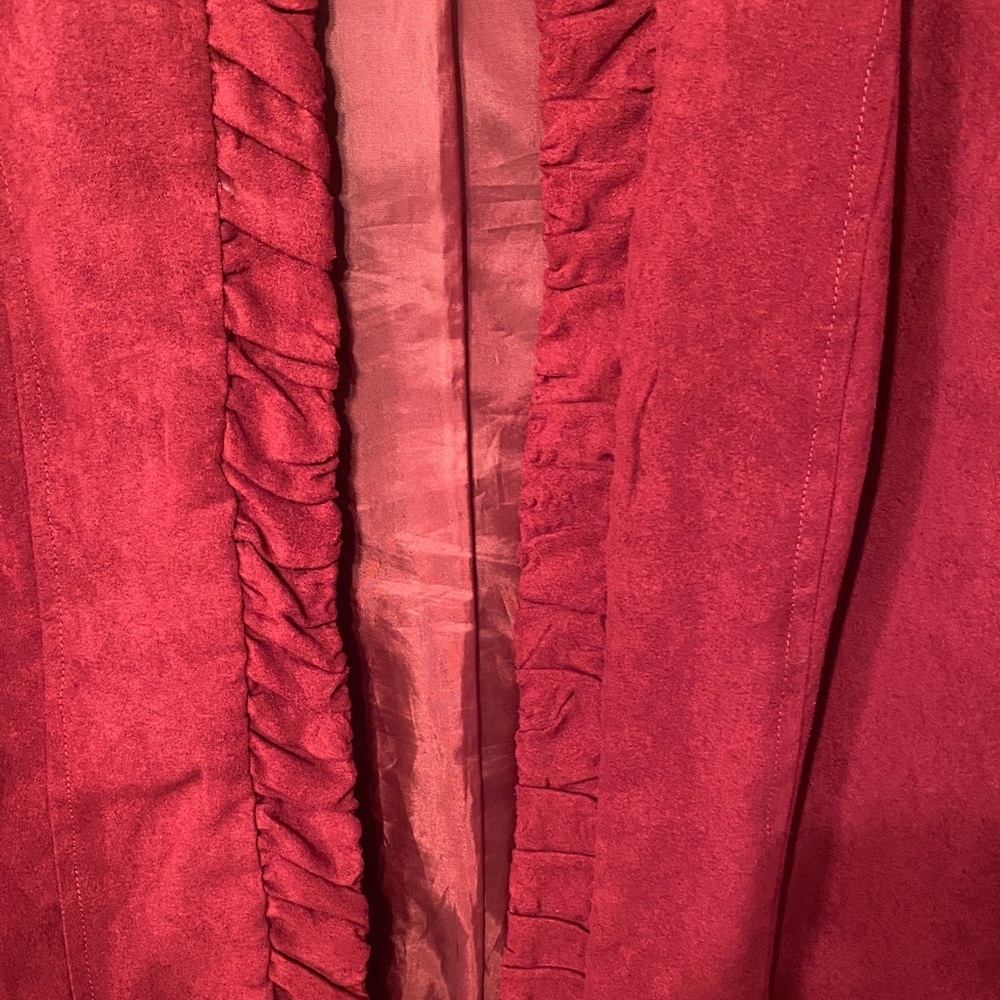 Red Ruffled Blazer - Picture 2 of 5
